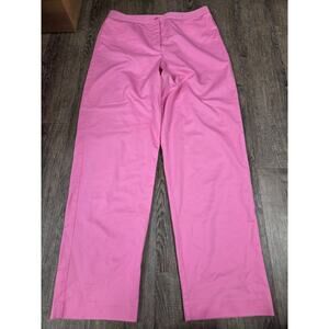 Foxcroft Bright Solid Pink Women's Flat Front Wrinkle Free Trousers Pants Size12